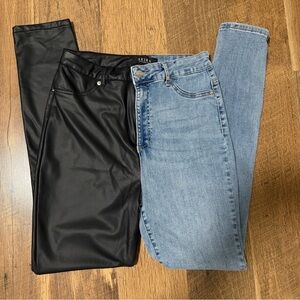 Akira Women's high waisted leather Skinny Jeans